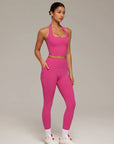 Twist Backless Halter Neck Workout Sets