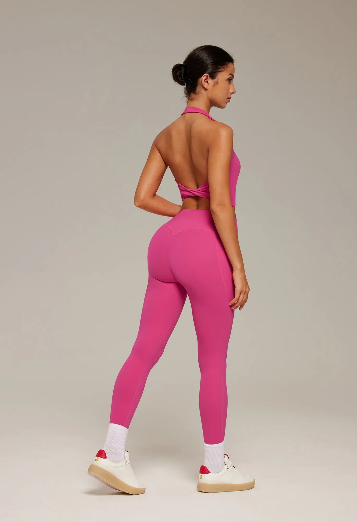 Twist Backless Halter Neck Workout Sets