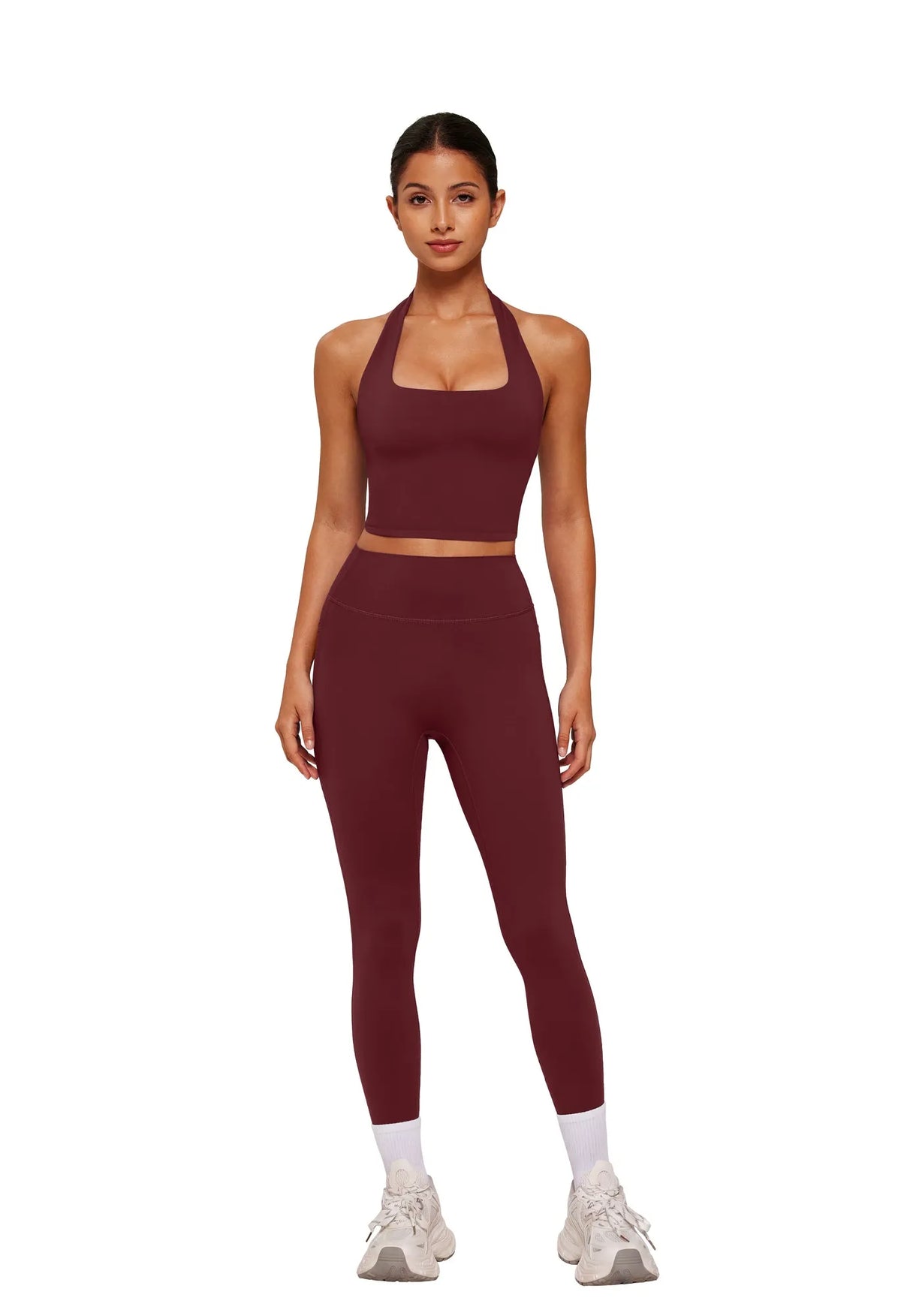 Twist Backless Halter Neck Workout Sets