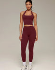 Twist Backless Halter Neck Workout Sets
