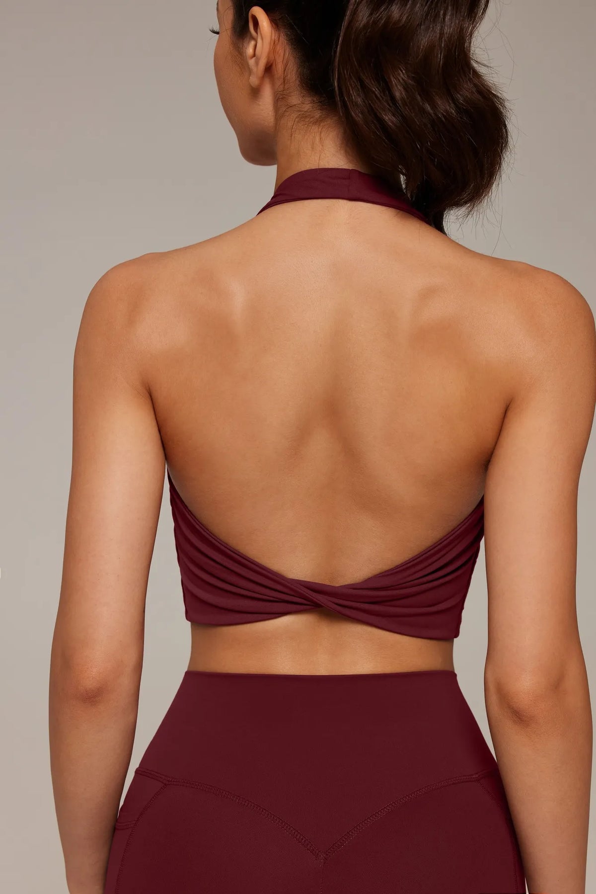 Twist Backless Halter Neck Workout Sets