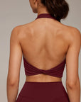 Twist Backless Halter Neck Workout Sets