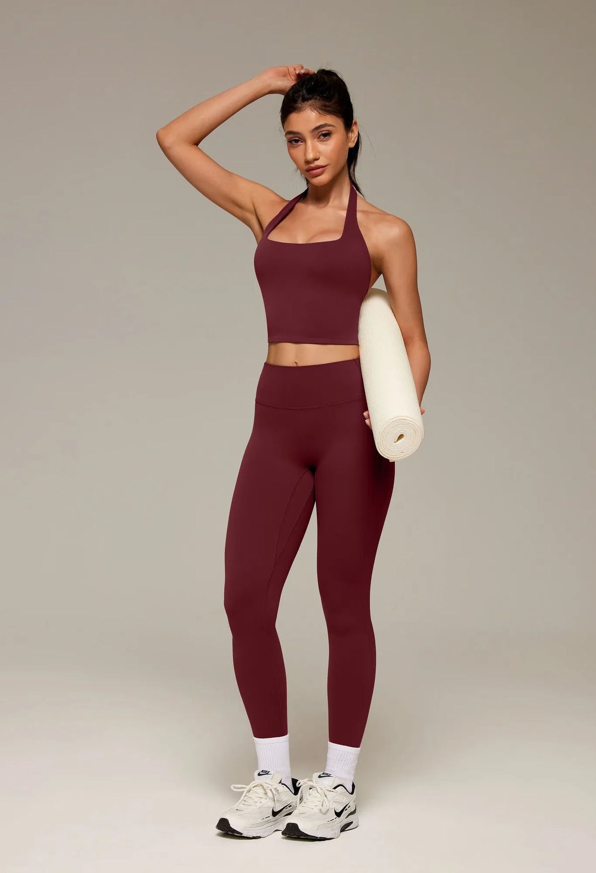 Twist Backless Halter Neck Workout Sets