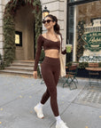 Double Layer Padded Pilates Workout Set-SUUKSESS-SUUKSESS