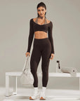 Double Layer Padded Pilates Workout Set-SUUKSESS-SUUKSESS