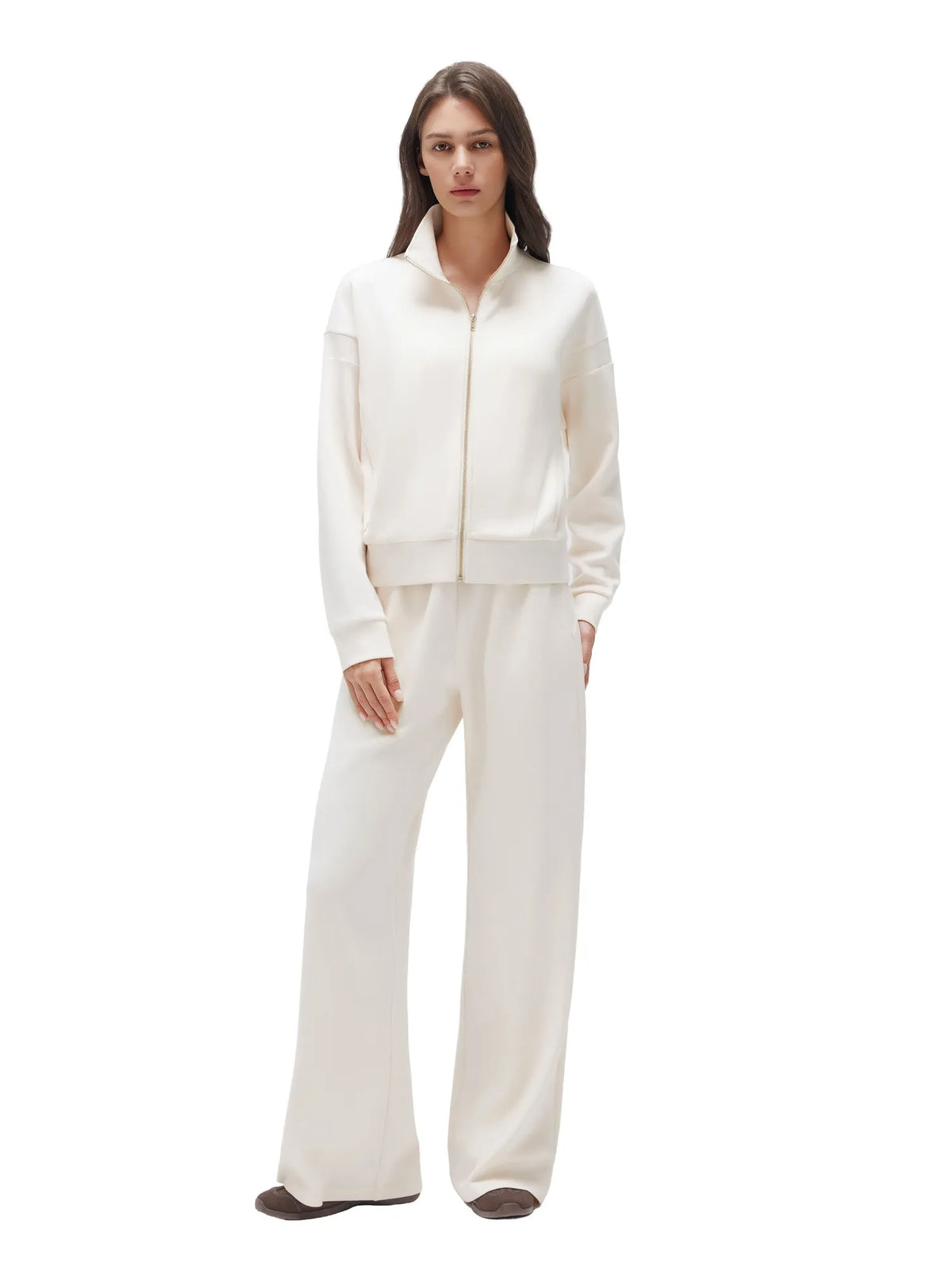 Zip up Top Leg Sweatpant 2 Piece Set