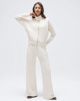 Zip up Top Leg Sweatpant 2 Piece Set
