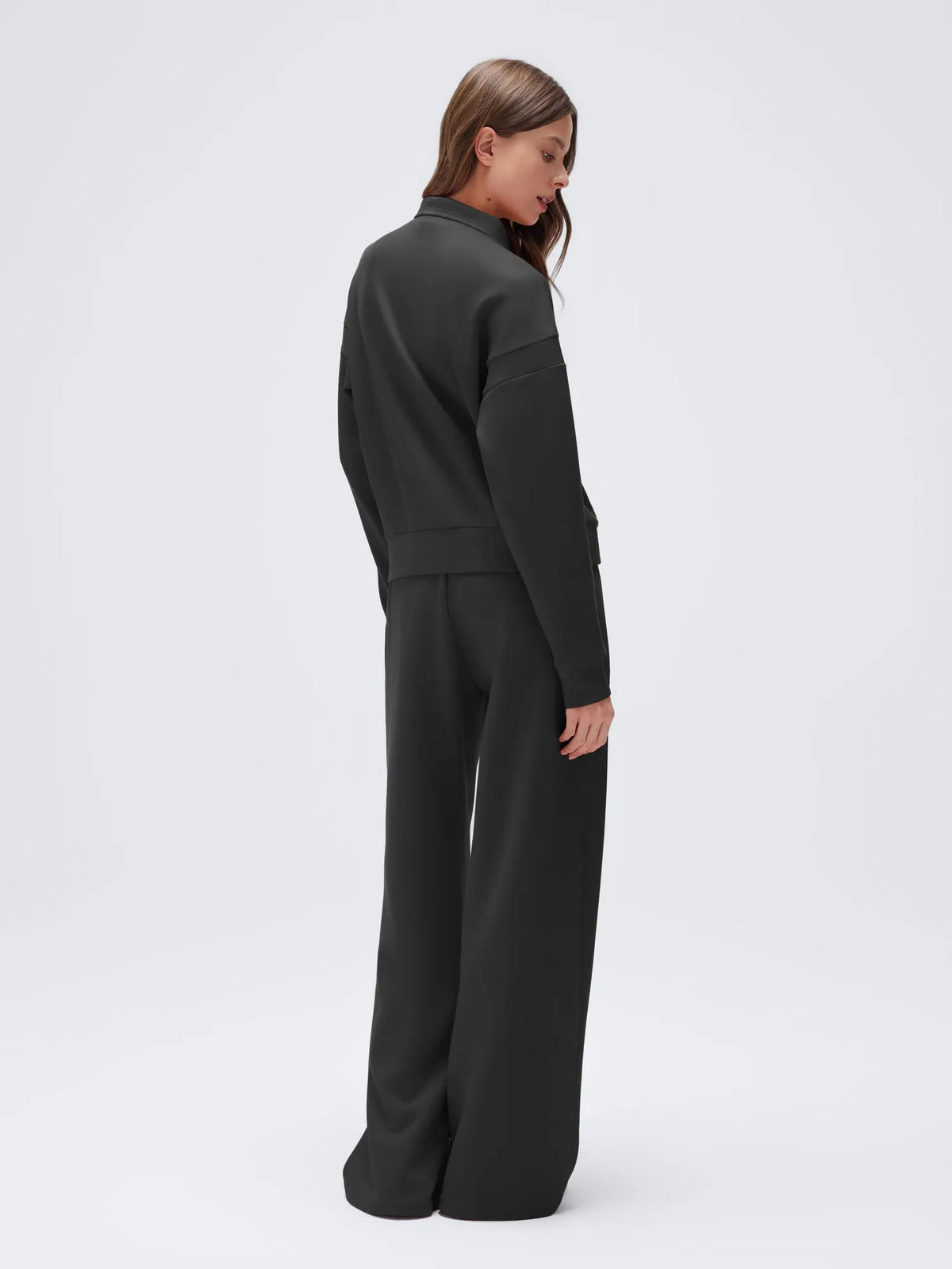 Zip up Top Leg Sweatpant 2 Piece Set