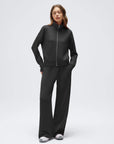 Zip up Top Leg Sweatpant 2 Piece Set
