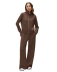 Zip up Top Leg Sweatpant 2 Piece Set