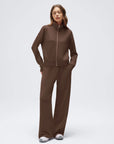 Zip up Top Leg Sweatpant 2 Piece Set