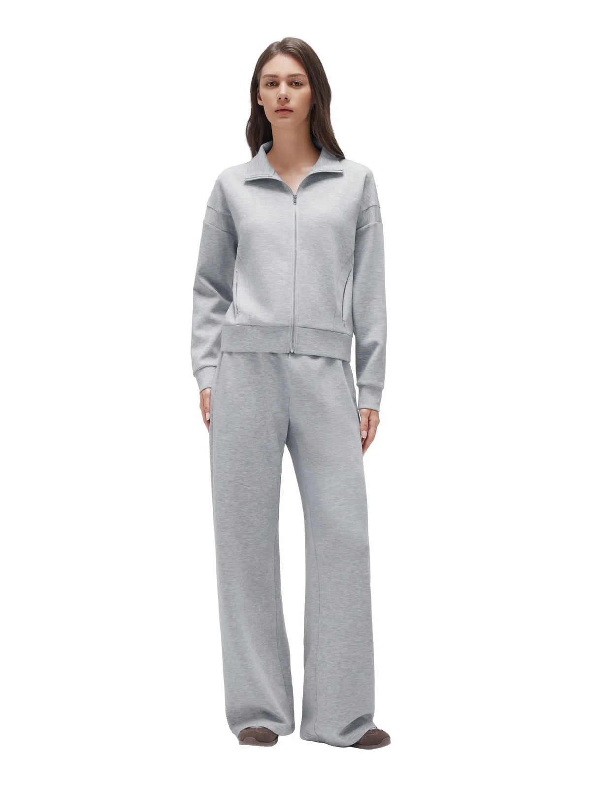 Zip up Top Leg Sweatpant 2 Piece Set