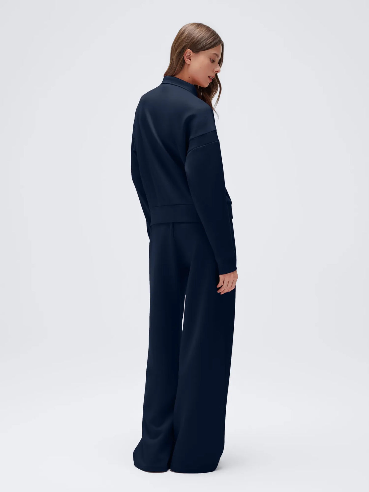 Zip up Top Leg Sweatpant 2 Piece Set