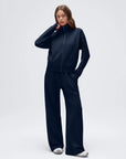 Zip up Top Leg Sweatpant 2 Piece Set