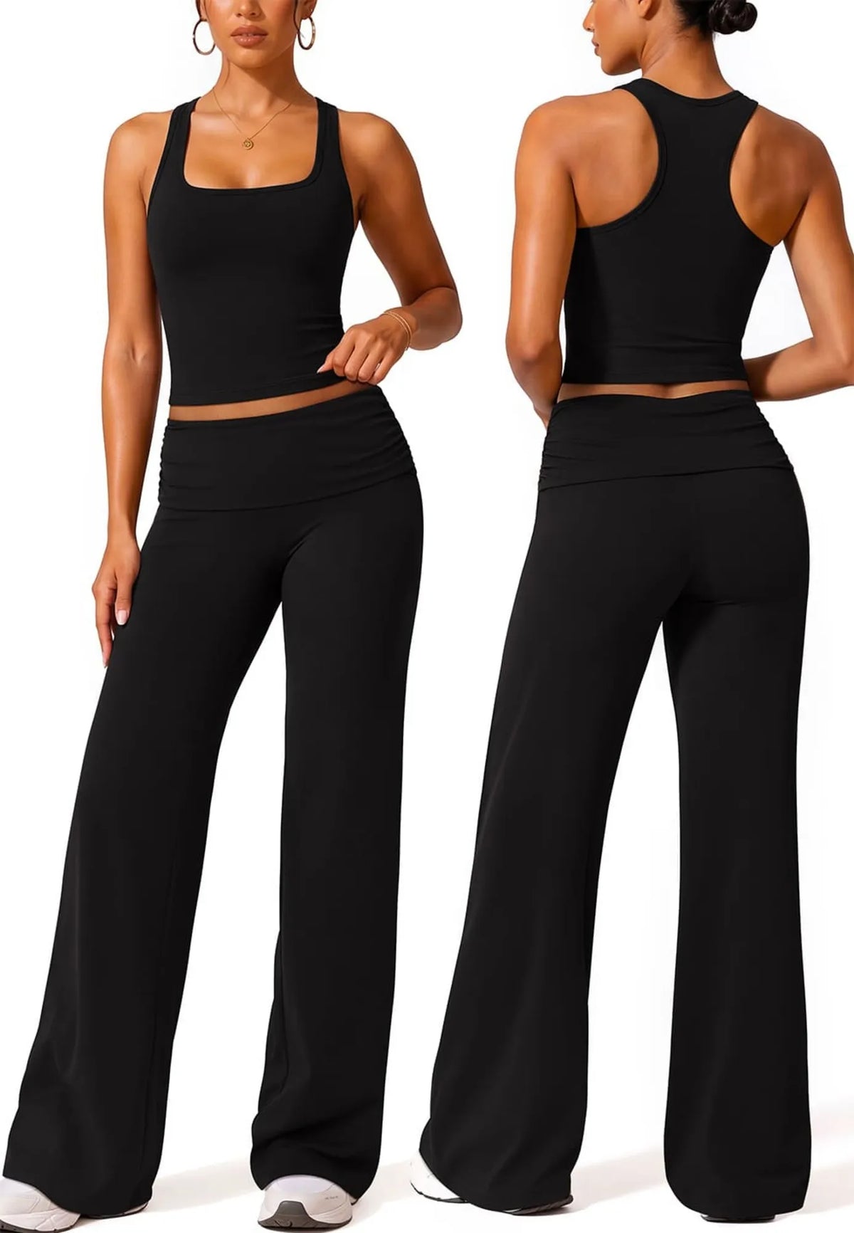 Foldover Wide Leg Workout Set