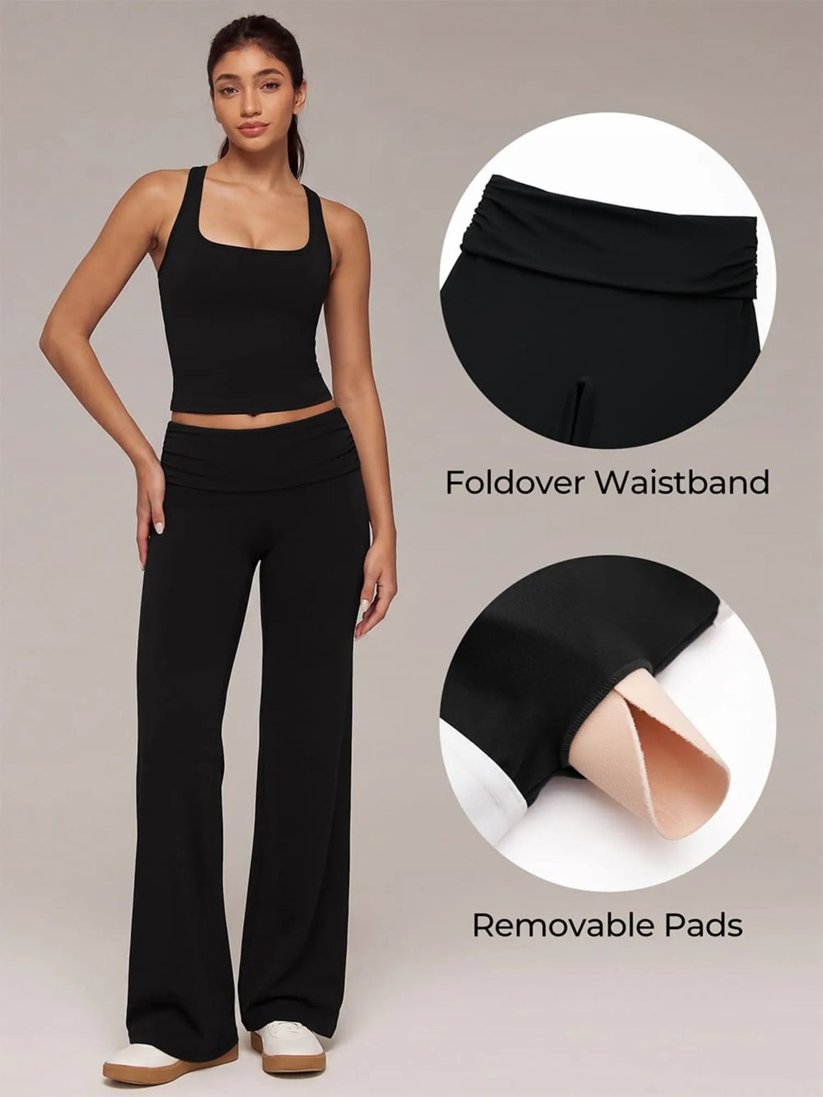 Foldover Wide Leg Workout Set