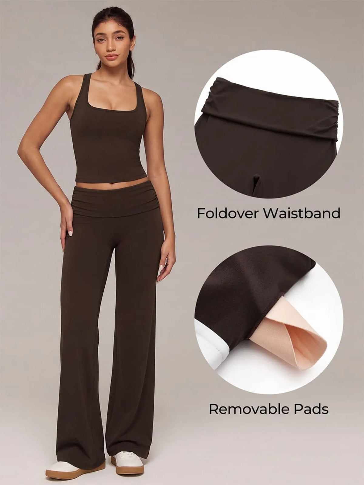 Foldover Wide Leg Workout Set