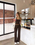 Foldover Wide Leg Workout Set