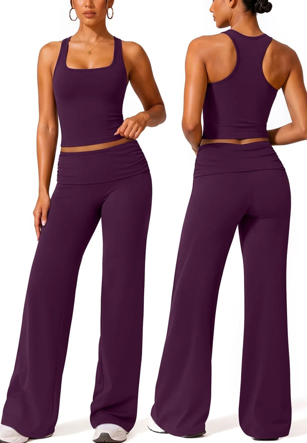 Foldover Wide Leg Workout Set