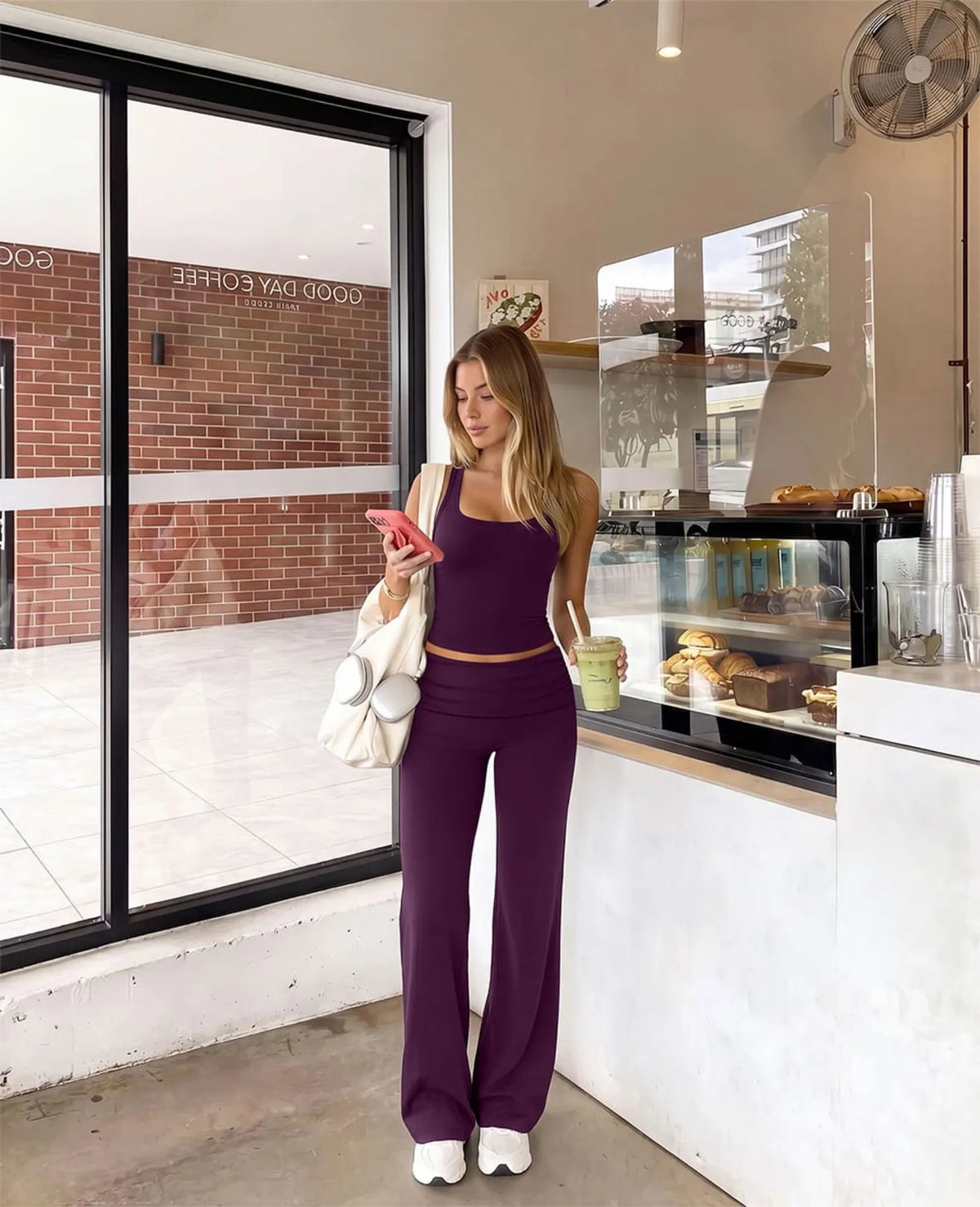 Foldover Wide Leg Workout Set