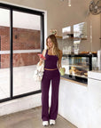 Foldover Wide Leg Workout Set