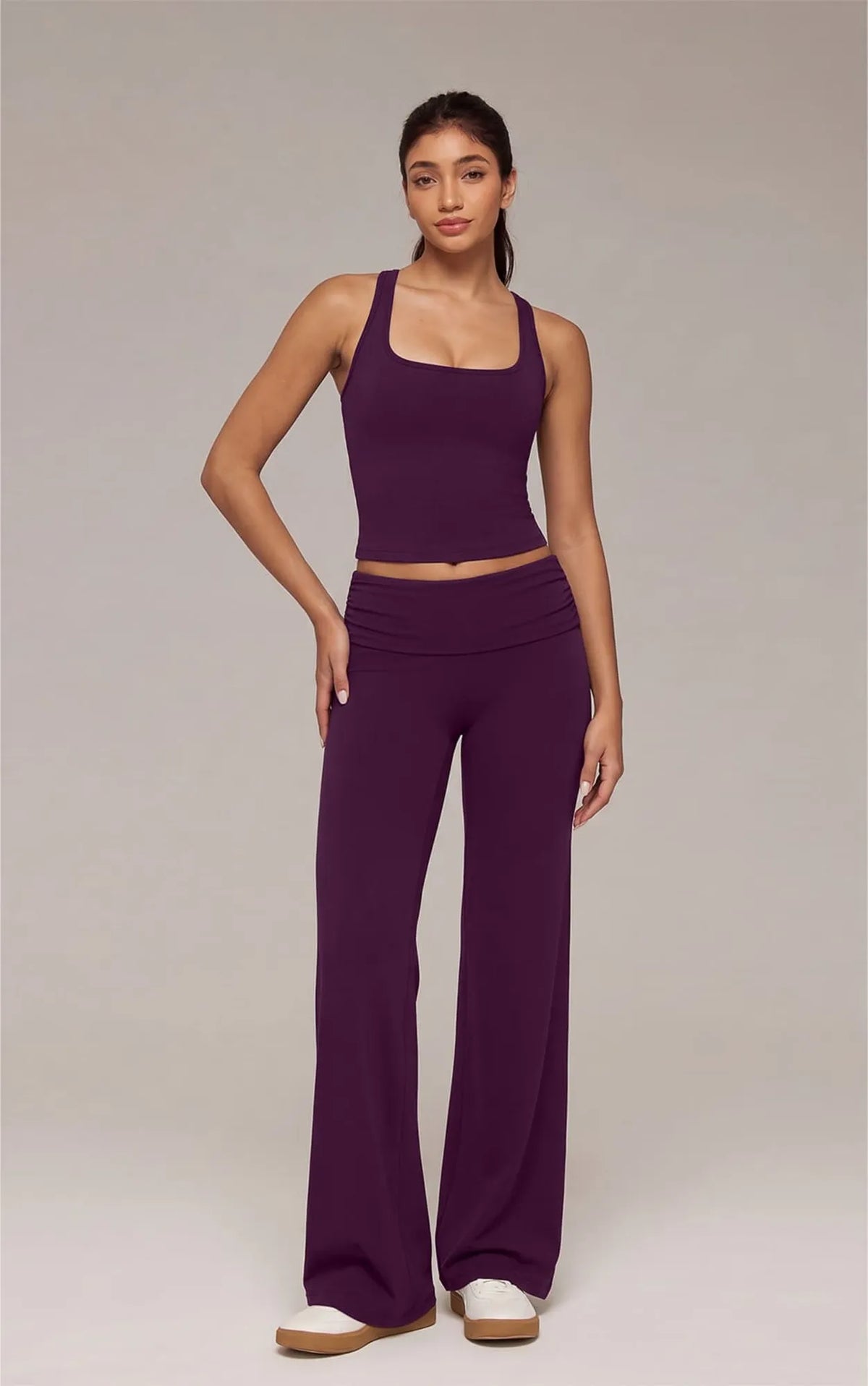 Foldover Wide Leg Workout Set