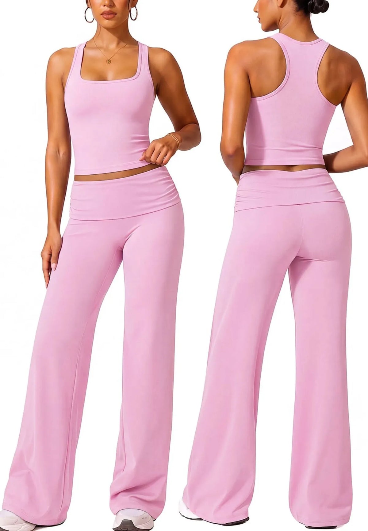 Foldover Wide Leg Workout Set