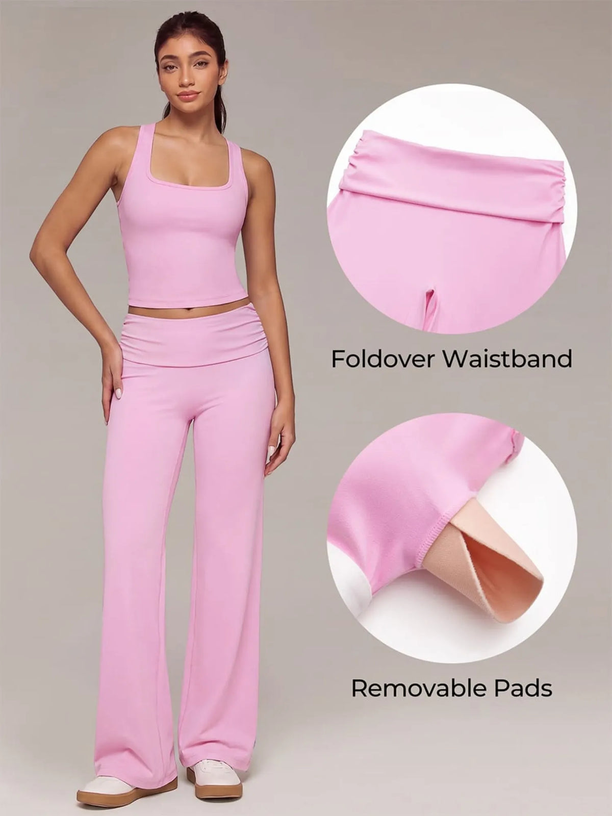 Foldover Wide Leg Workout Set