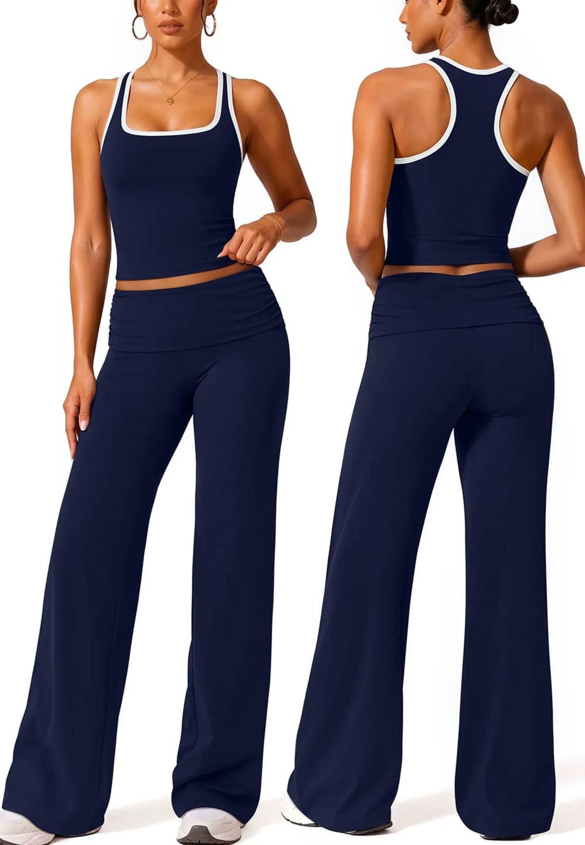 Foldover Wide Leg Workout Set