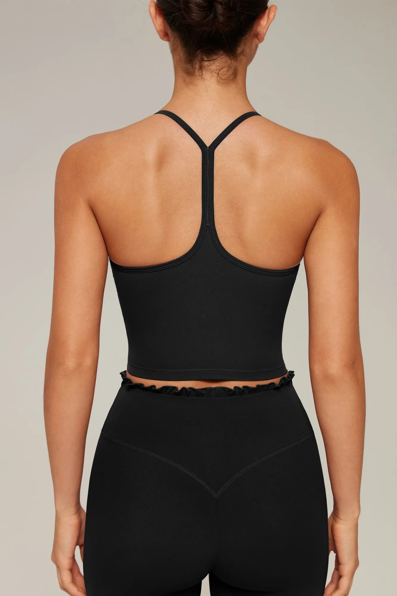 Y-Back Pilates Ruffle-Trim Workout Set-SUUKSESS-SUUKSESS