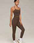 Y-Back Pilates Ruffle-Trim Workout Set-SUUKSESS-SUUKSESS