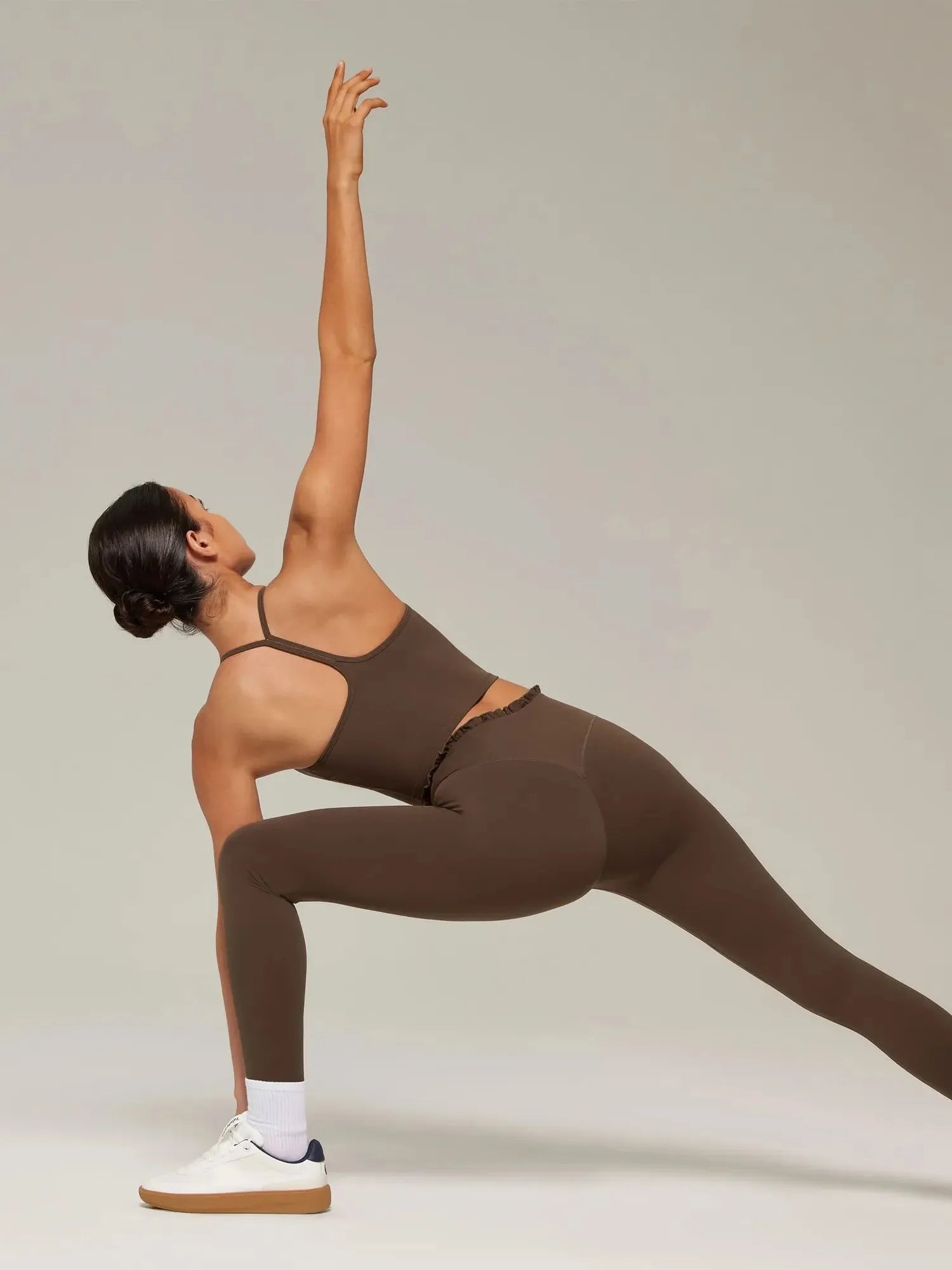 Y-Back Pilates Ruffle-Trim Workout Set-SUUKSESS-SUUKSESS