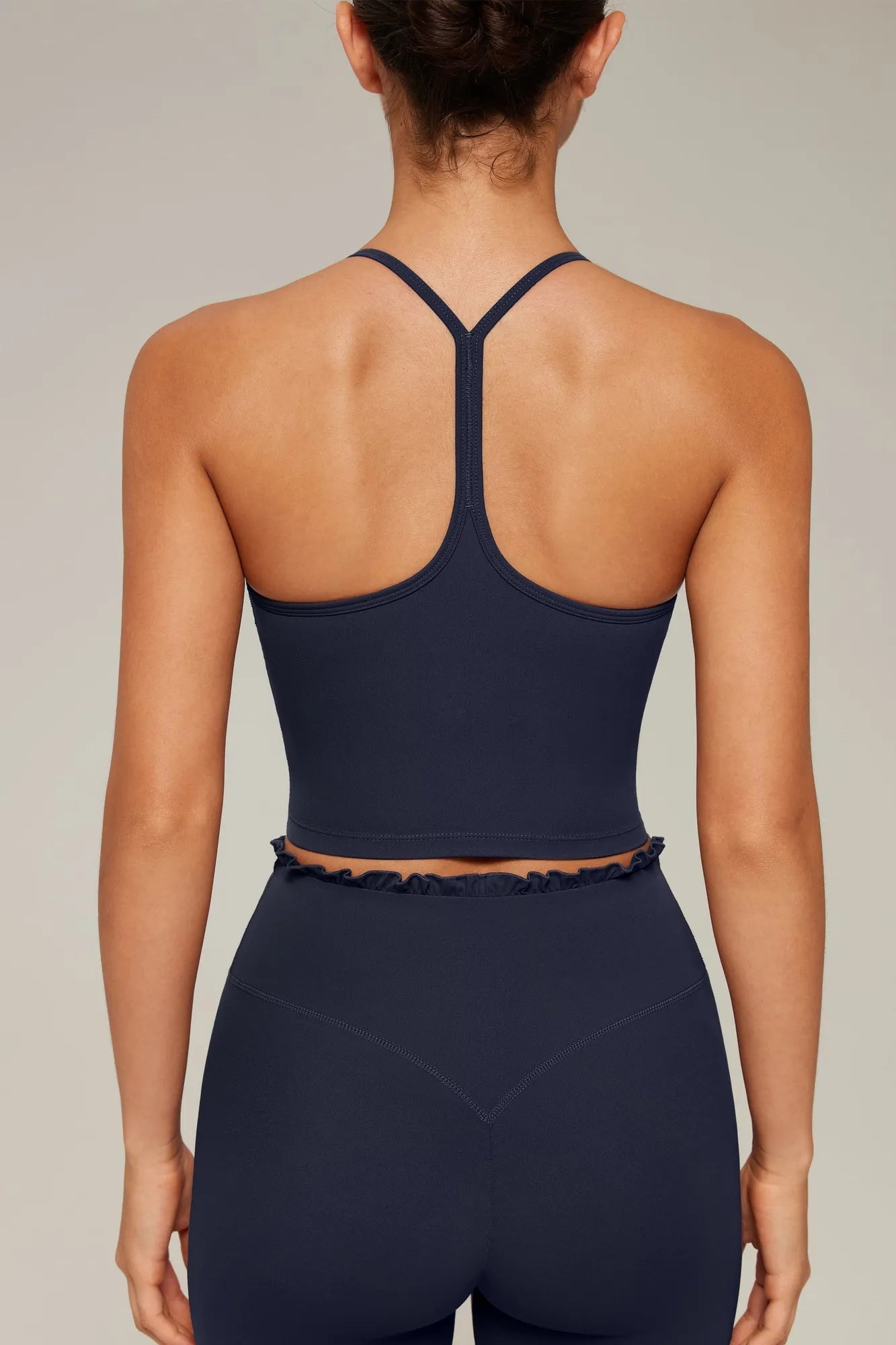 Y-Back Pilates Ruffle-Trim Workout Set-SUUKSESS-SUUKSESS