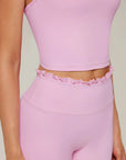 Y-Back Pilates Ruffle-Trim Workout Set-SUUKSESS-SUUKSESS
