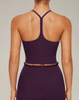 Y-Back Pilates Ruffle-Trim Workout Set-SUUKSESS-SUUKSESS