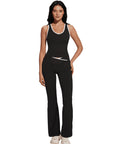 Padded Yoga Tank Flare Leggings Workout Set
