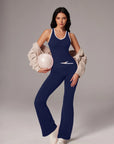 Padded Yoga Tank Flare Leggings Workout Set