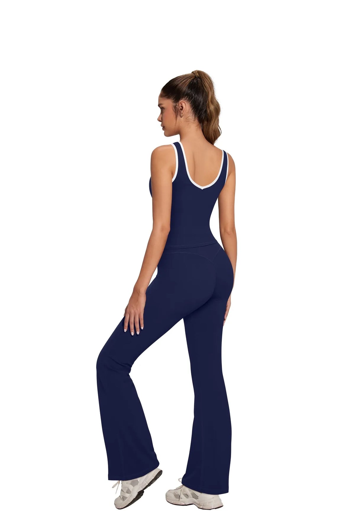 Padded Yoga Tank Flare Leggings Workout Set