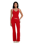 Padded Yoga Tank Flare Leggings Workout Set