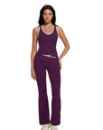 Padded Yoga Tank Flare Leggings Workout Set