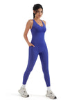 SUUKSESS Women 2 Piece Workout Sets Booty Leggings with Pockets Padded Tank Tops-SUUKSESS-SUUKSESS