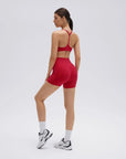 SUUKSESS Workout Sets for Women Y Back Sports Bras Padded Racerback Low Impact Thin Strap Top Biker Shorts with Pockets-SUUKSESS-SUUKSESS