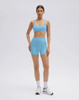 SUUKSESS Workout Sets for Women Y Back Sports Bras Padded Racerback Low Impact Thin Strap Top Biker Shorts with Pockets-SUUKSESS-Sky Blue-XS-SUUKSESS