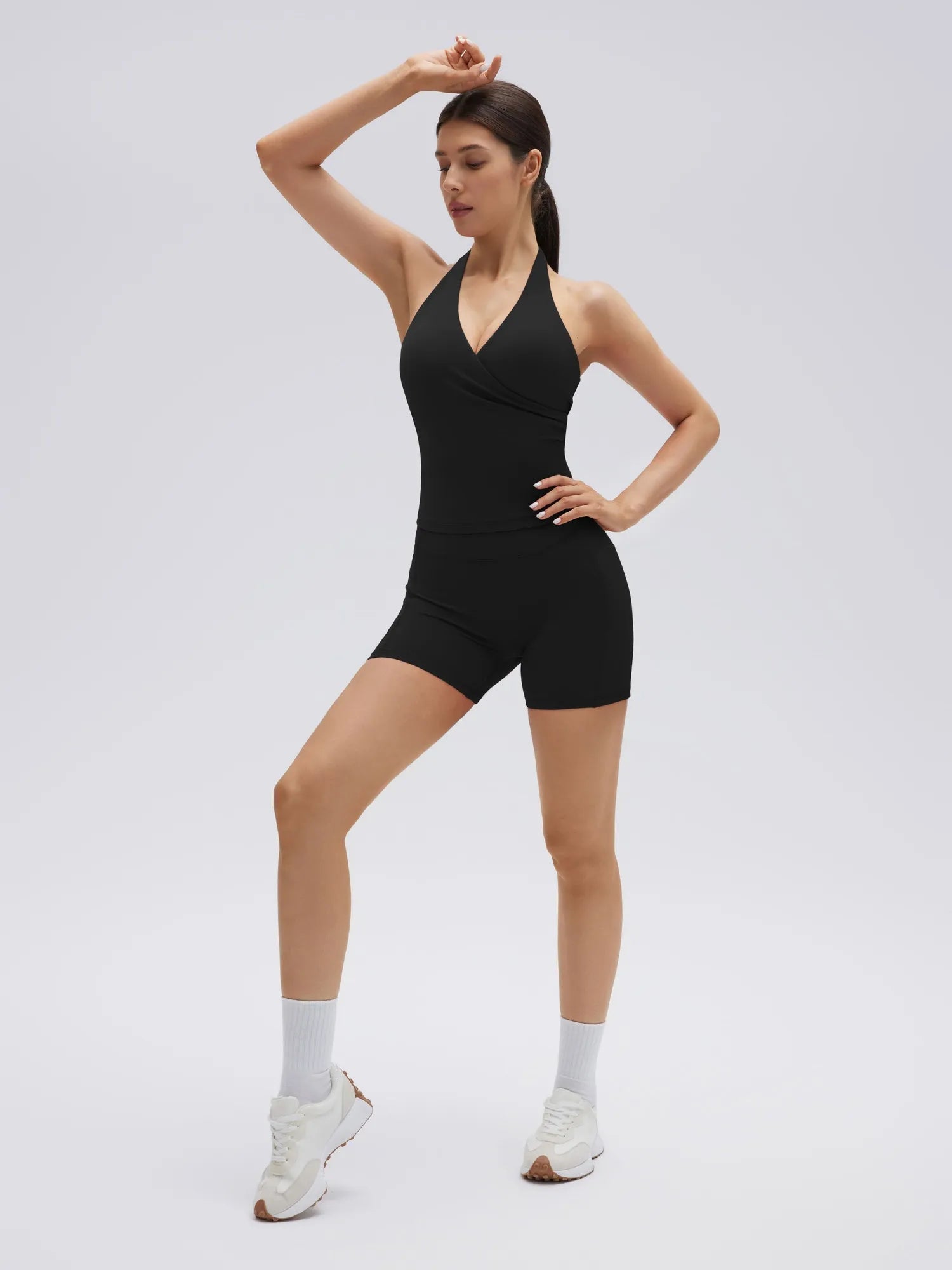 Padded Halter Open Back 2 Piece Workout Sets-SUUKSESS-SUUKSESS