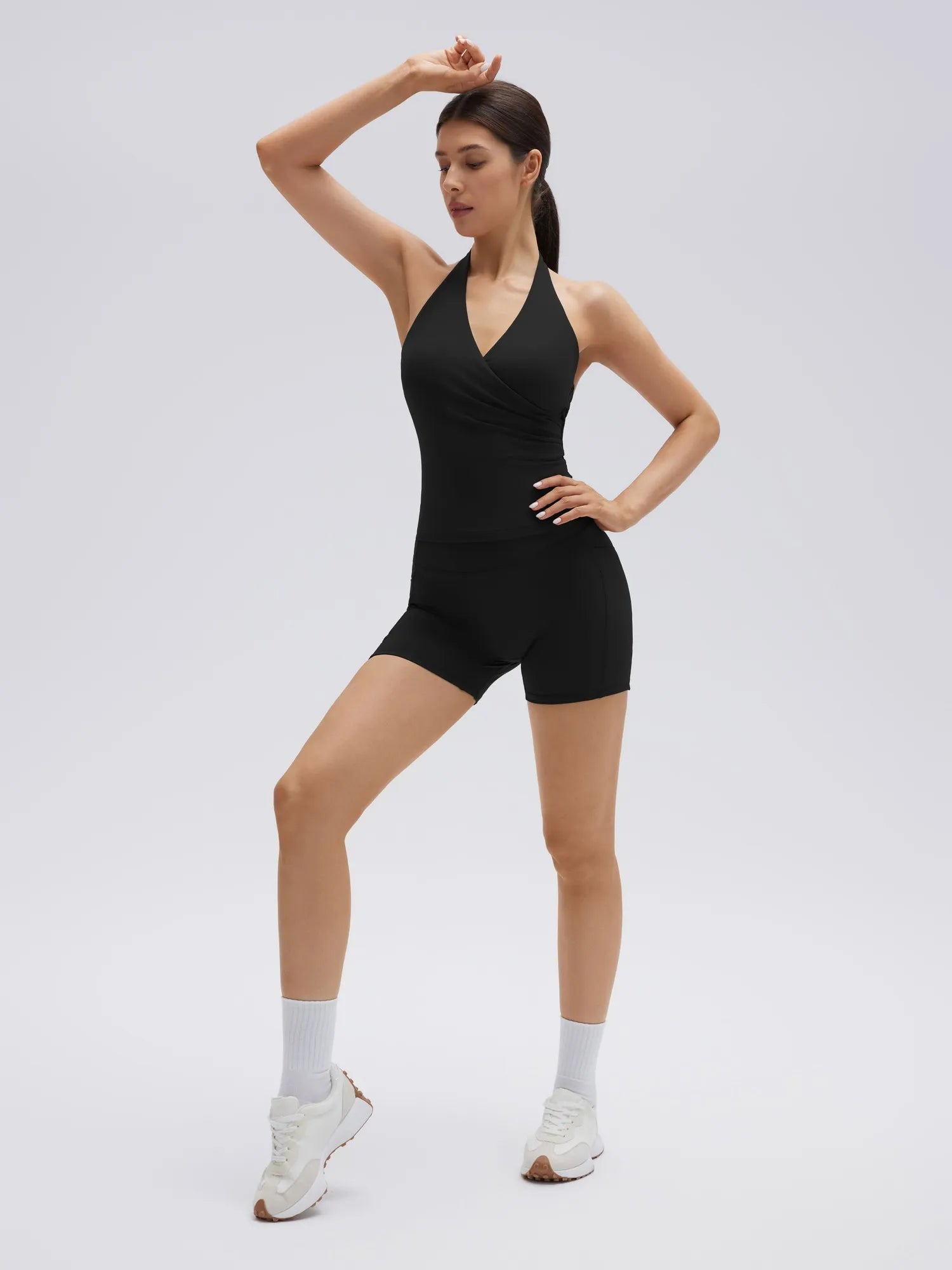 Padded Halter Open Back 2 Piece Workout Sets-SUUKSESS-SUUKSESS