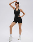 Padded Halter Open Back 2 Piece Workout Sets-SUUKSESS-SUUKSESS