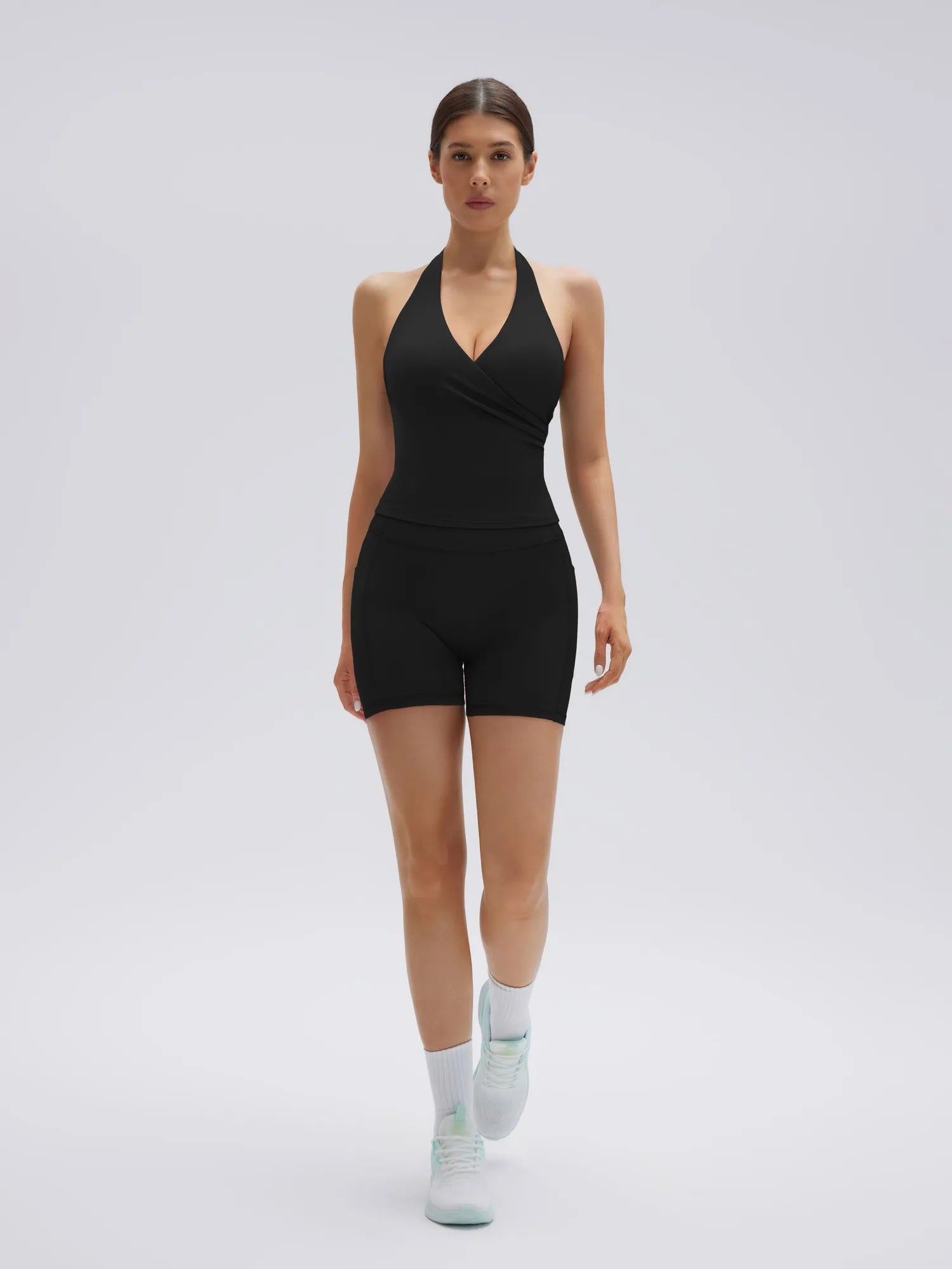Padded Halter Open Back 2 Piece Workout Sets-SUUKSESS-SUUKSESS