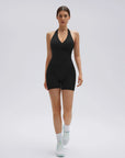 Padded Halter Open Back 2 Piece Workout Sets-SUUKSESS-SUUKSESS