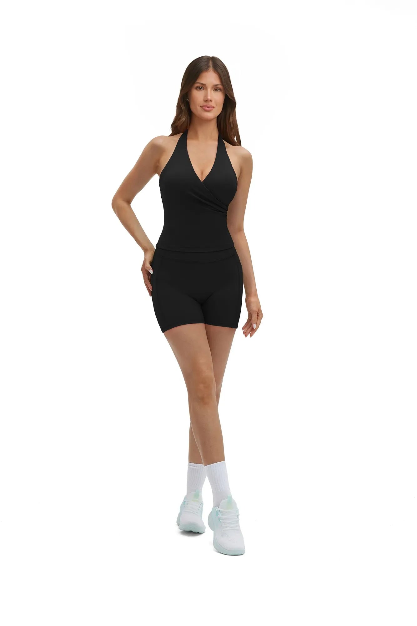 Padded Halter Open Back 2 Piece Workout Sets-SUUKSESS-SUUKSESS