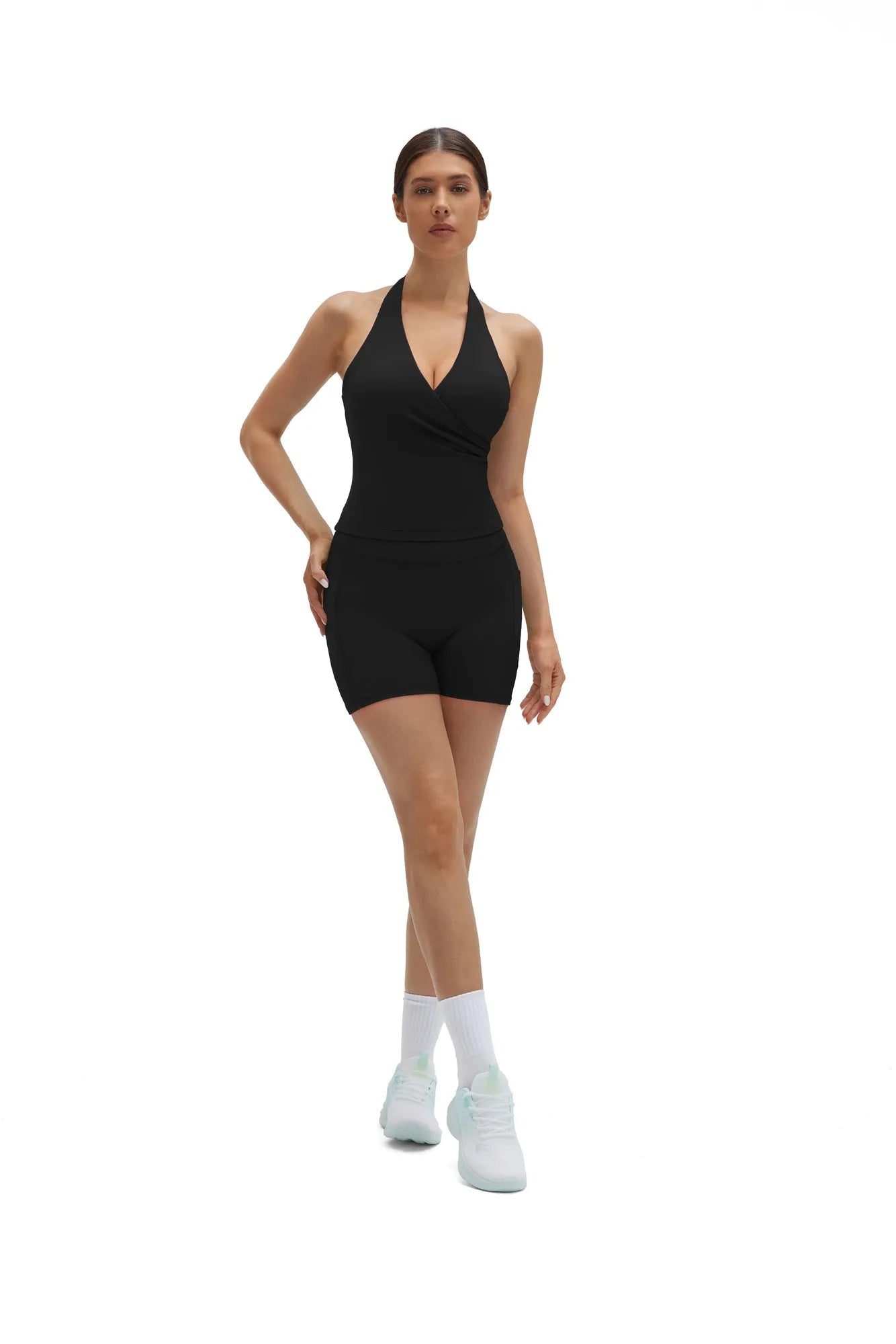 Padded Halter Open Back 2 Piece Workout Sets-SUUKSESS-SUUKSESS